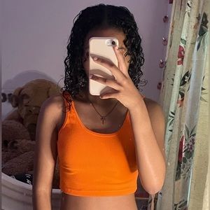 Orange cropped tank